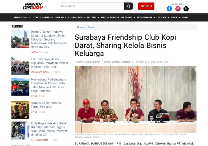Tangkapan layar liputan: Harian Disway